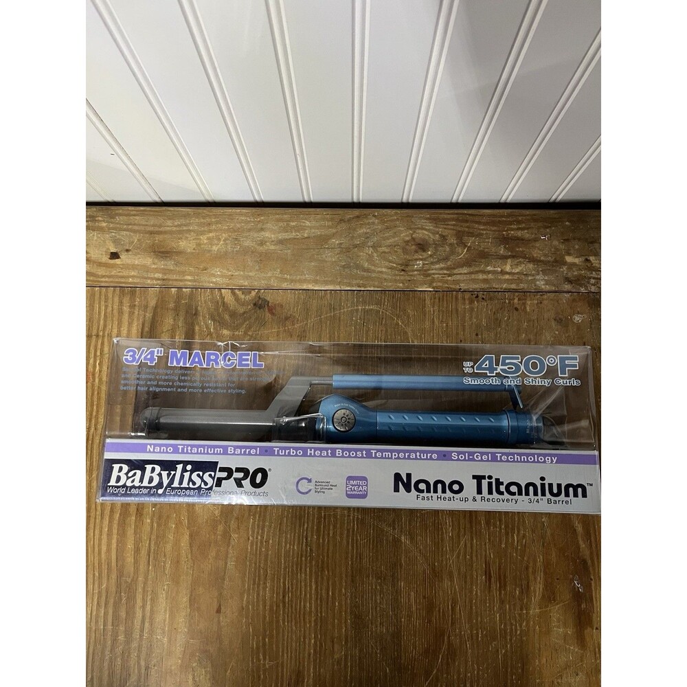 BabylissPro Nano Titanium MARCEL Curling Iron 3/4" #BABNT75MN FAST HEAT-UP 450F